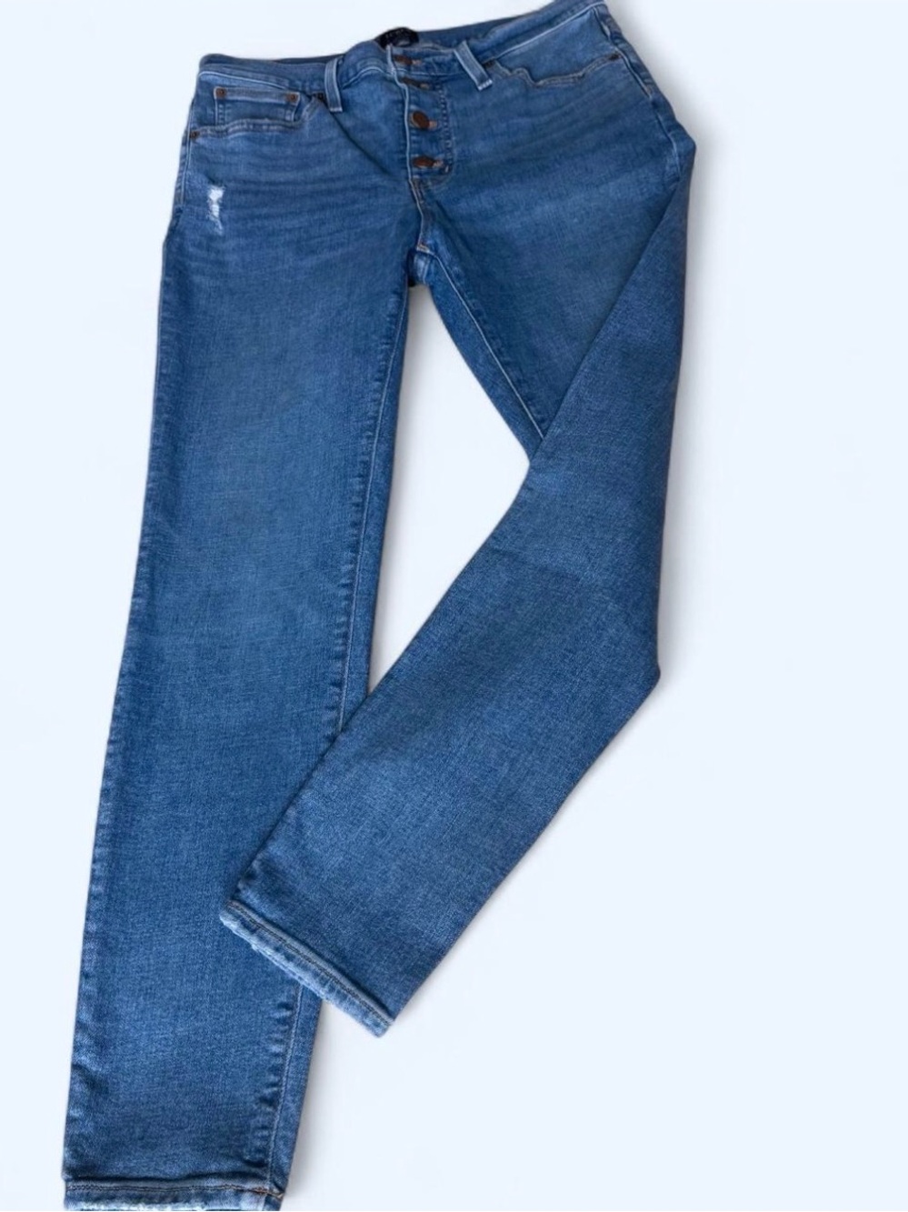 J. Crew 10’ high rise skinny Jeans with Button-Fly medium blue denim size 30